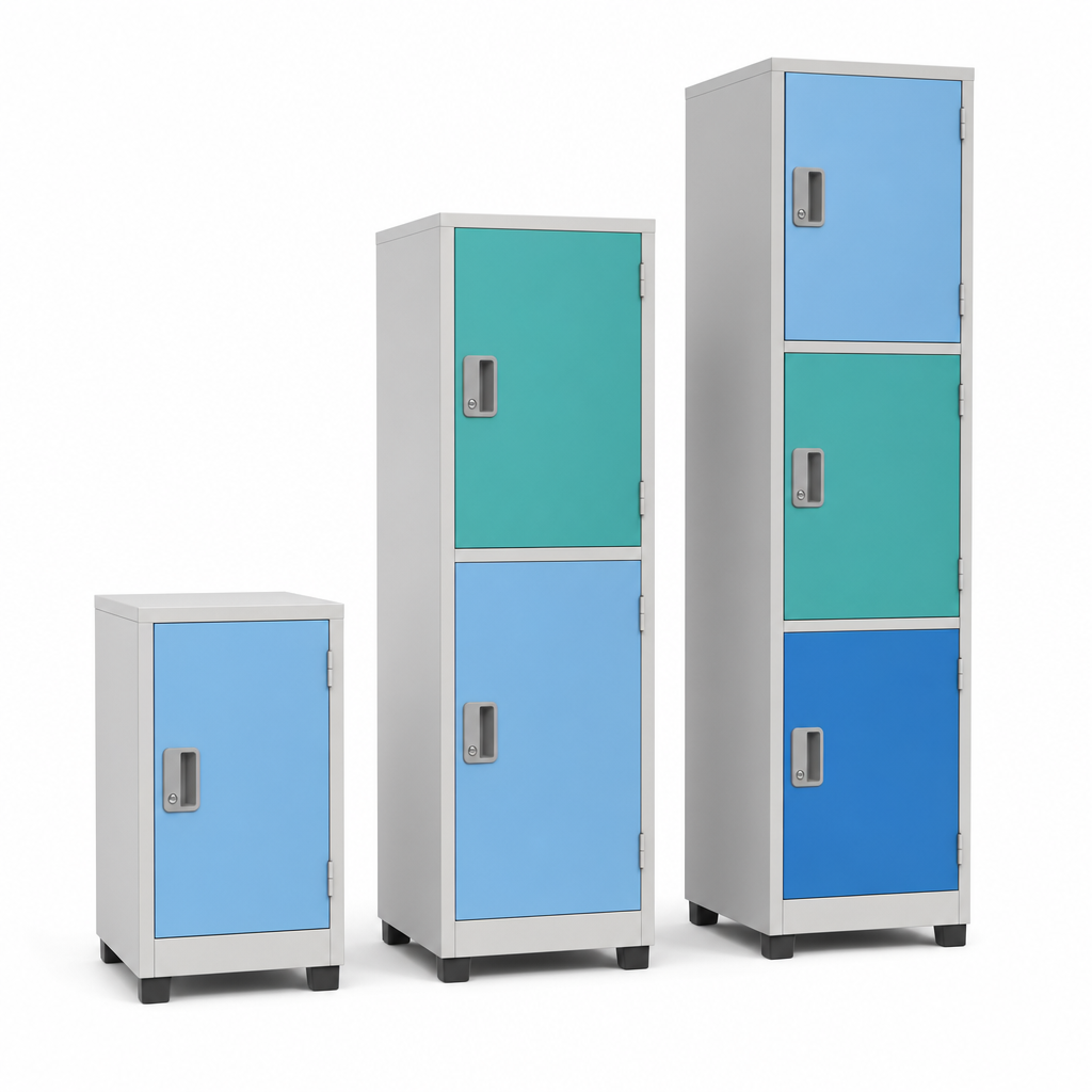 Antibacterial Primary School Storage Lockers with 1 to 3 Doors