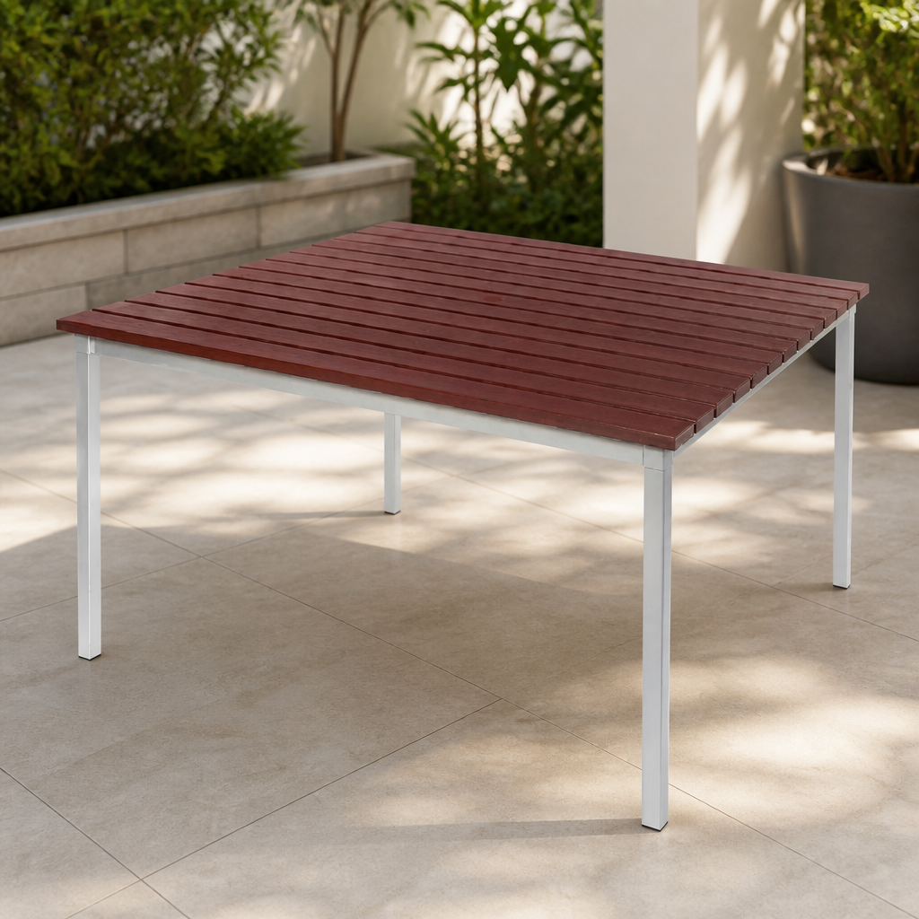 Commercial Outdoor Square Faux Wood Table 1250mm