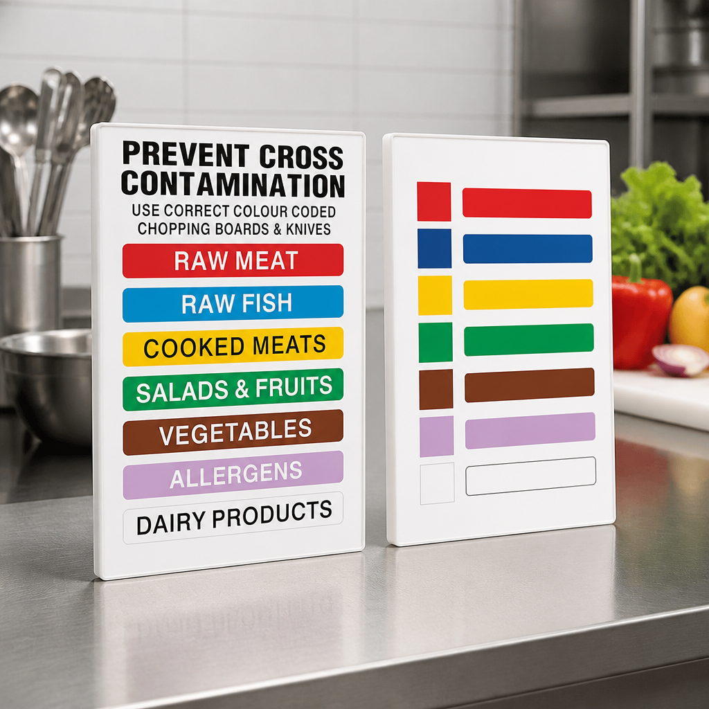 Commercial High Density Plastic Chopping Board Set 600x450mm