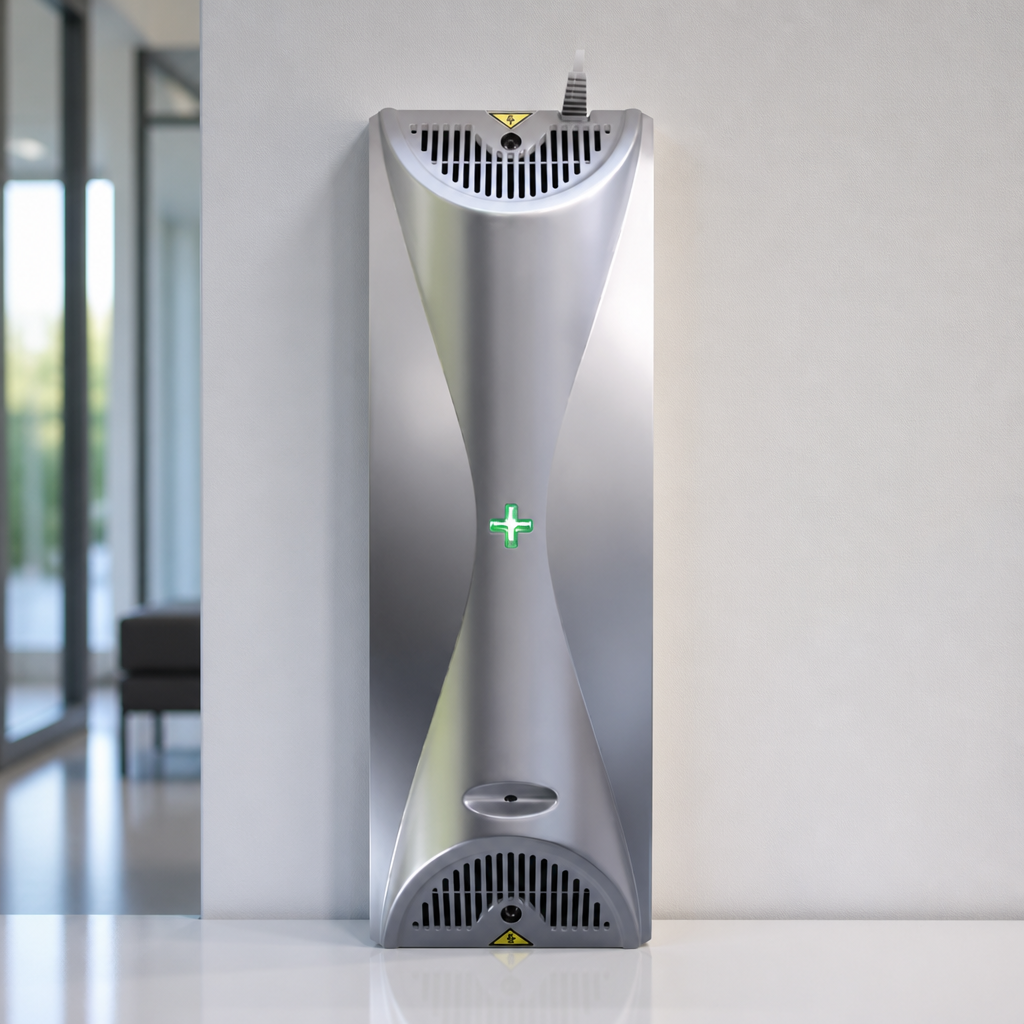 Commercial air steriliser for general areas titanium finish