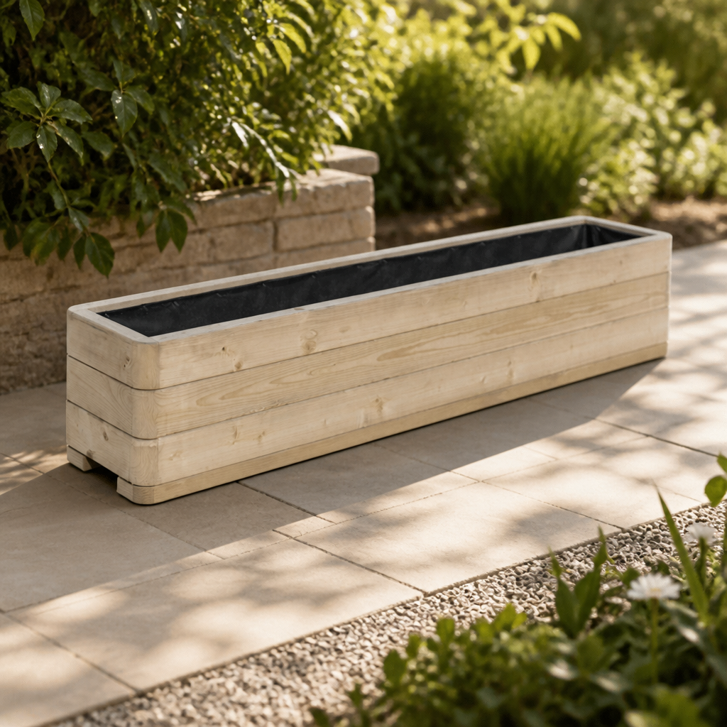 Commercial Wooden Planter 150cm with 82 Litre Capacity