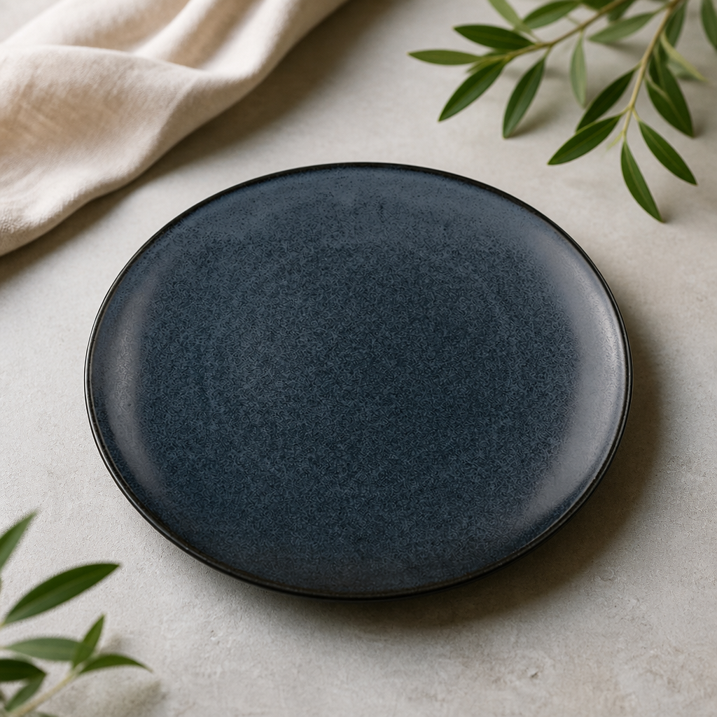 Commercial Organic Plates 190mm Blue Vitrified China 24 Pack