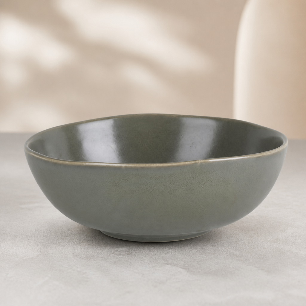 Commercial Ramen Bowls Green 225mm 1.2Ltr Deep Bowls 4 Pack