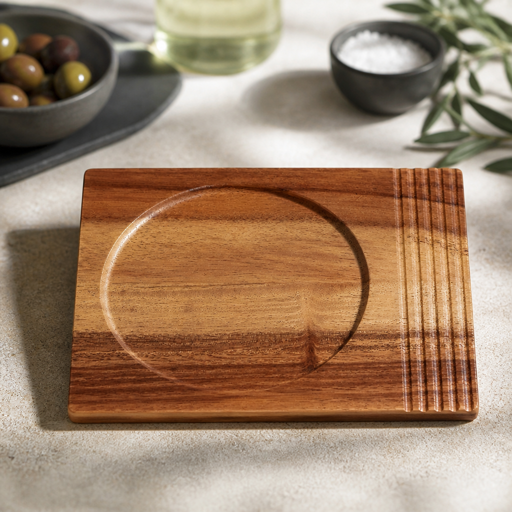 Wooden Serving Board 177 x 142mm Commercial Trivet 4 Pack