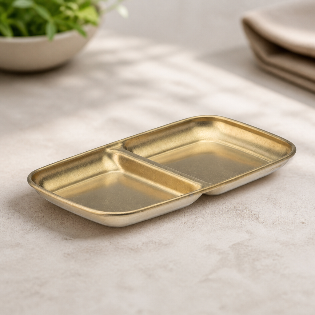 Commercial Double Dip Trays Gold 155x90mm Pack of 12