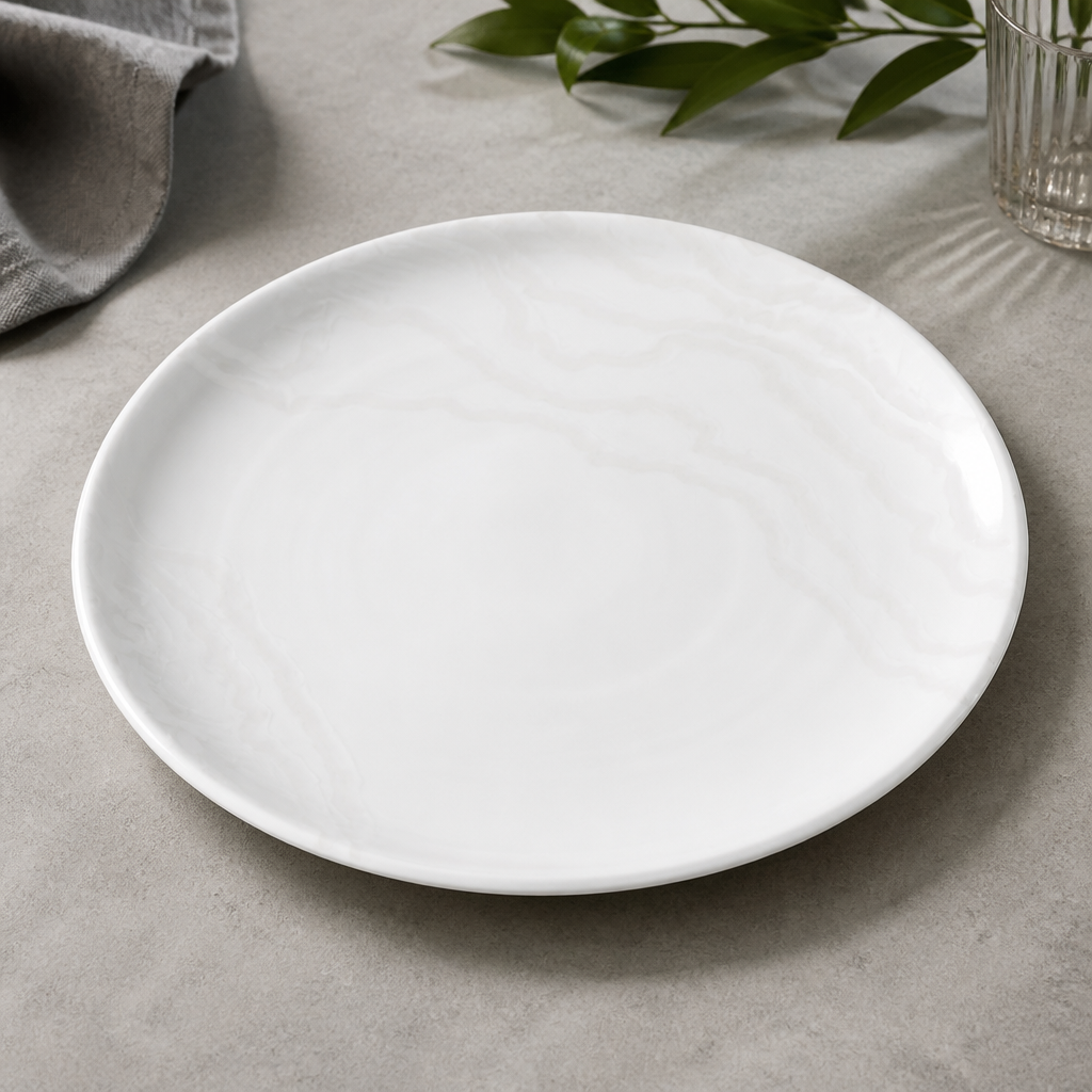 White walled plates 260mm pack of 6 microwave safe