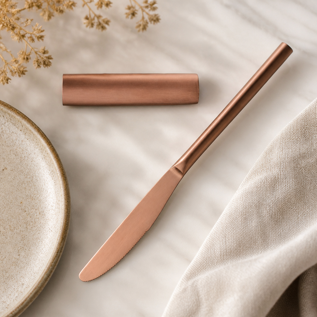 Commercial Copper Dessert Knives Set of 12 for Dining Use