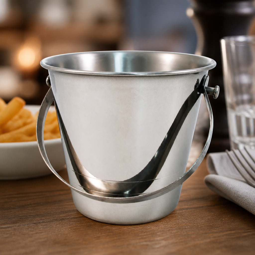 500ml Commercial Mini Chip Bucket with Handle Stainless Steel