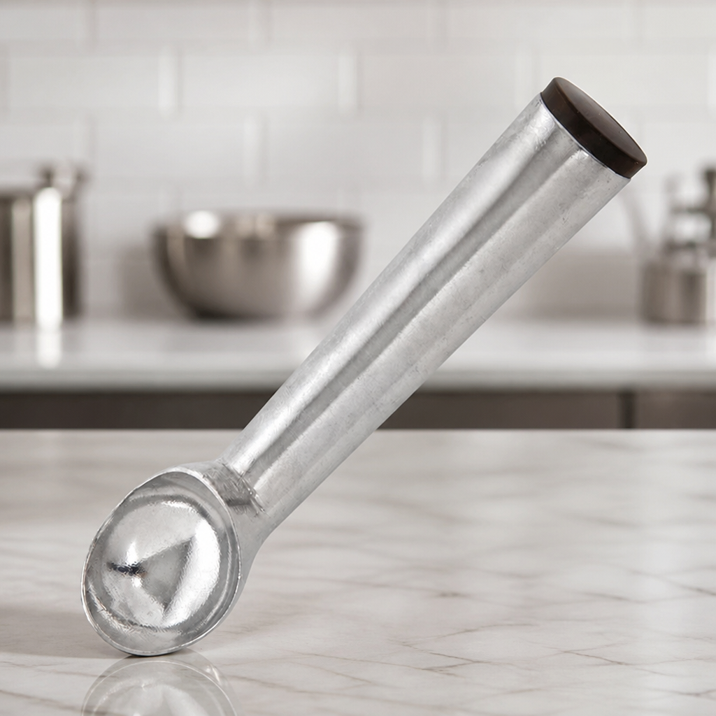 2oz Commercial Ice Cream Scoop with Brown Cap and Numbered Handle