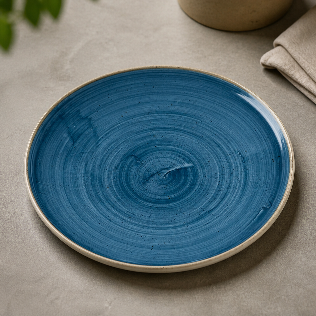 Commercial Walled Plates 260mm Java Blue 6 Pack