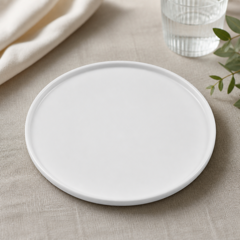 Commercial Whiteware Flat Round Plates 270mm - 4 Pack