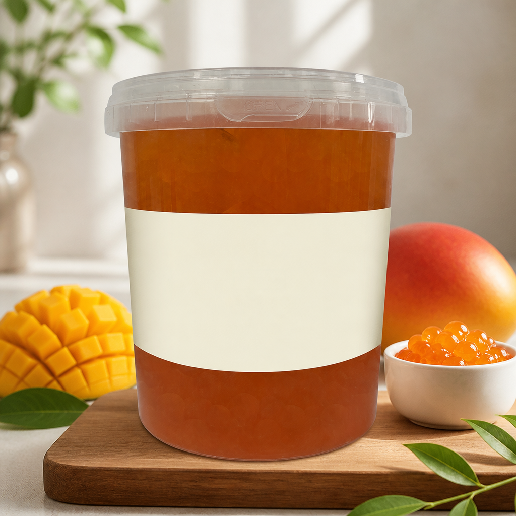 Commercial Mango Popping Boba Drink Topping 900g Tub