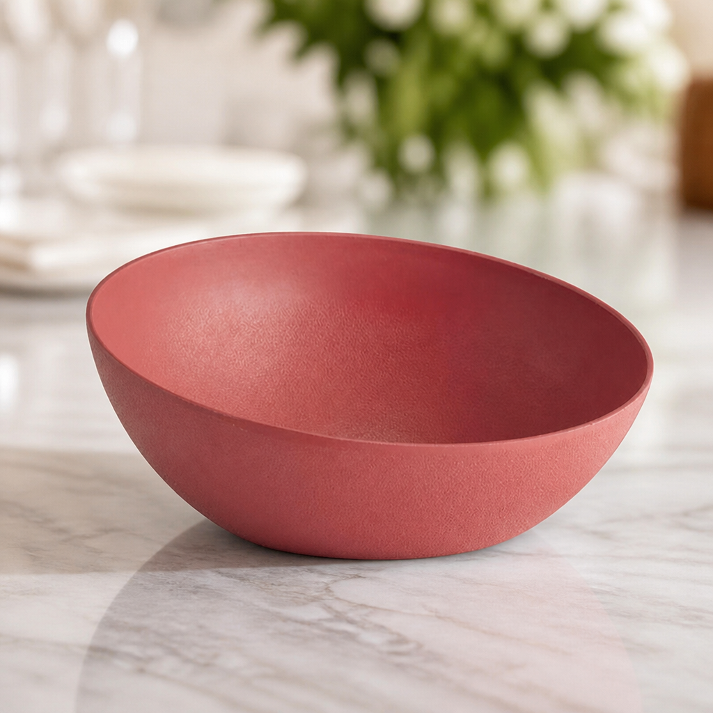 Commercial Metal Dish 1.9L Red Aluminium Bowl