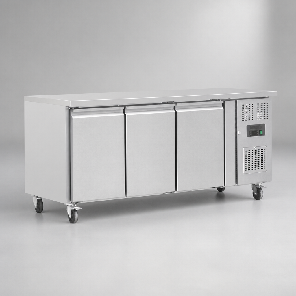 Commercial Triple Door Counter Fridge 417L Capacity