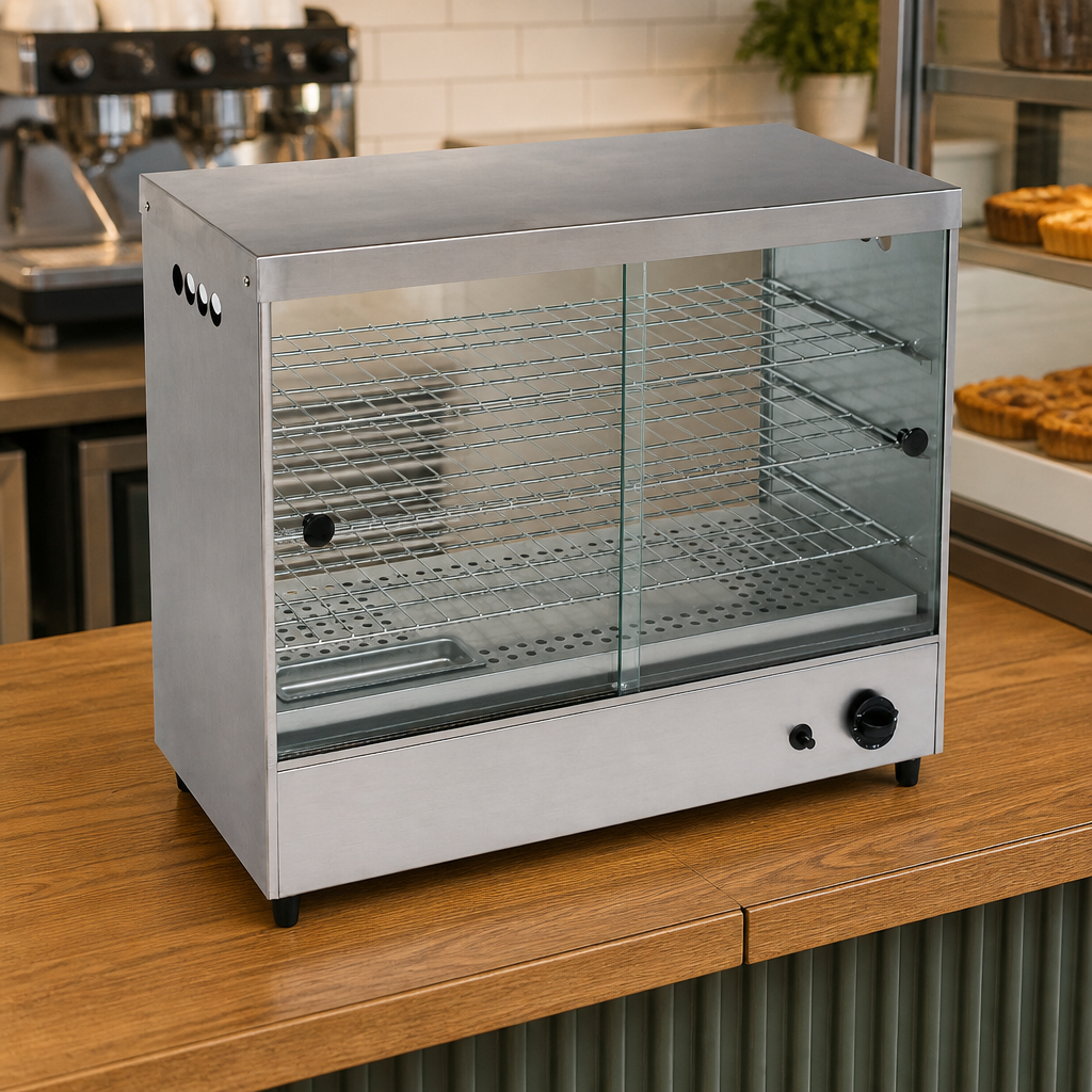 Commercial Pie Cabinet 630mm Stainless Steel and Glass Display