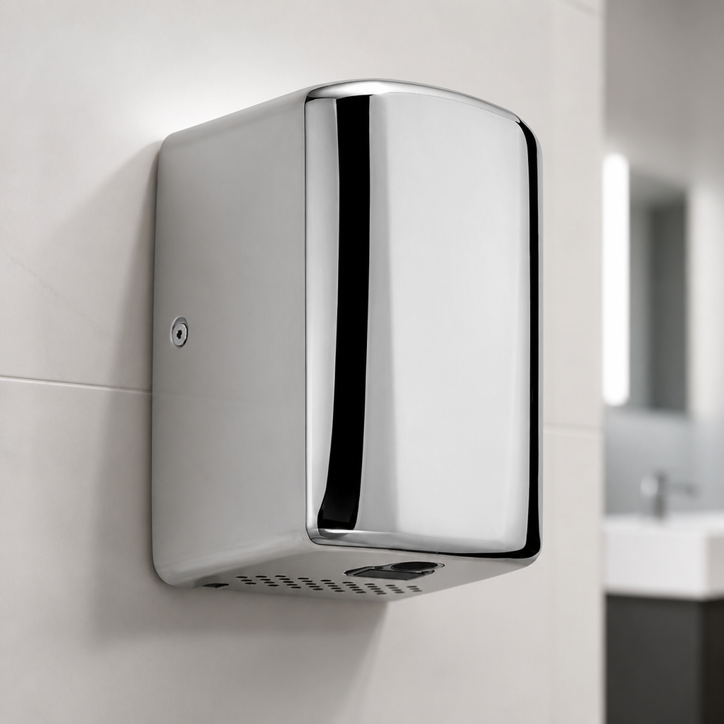 Commercial Hand Dryer Polished Chrome 260mm Efficient