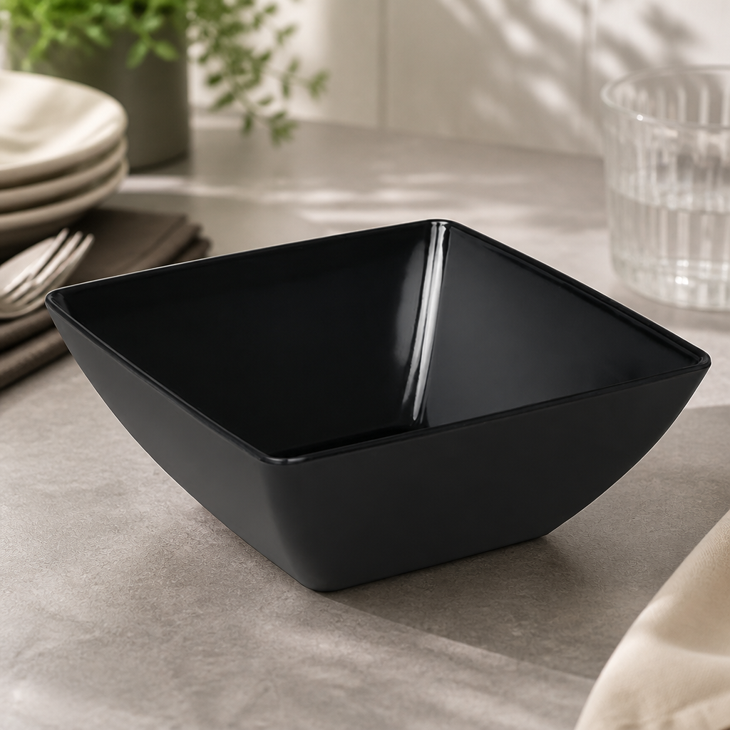 Commercial Black Melamine Bowl 11" Scratch Resistant Catering