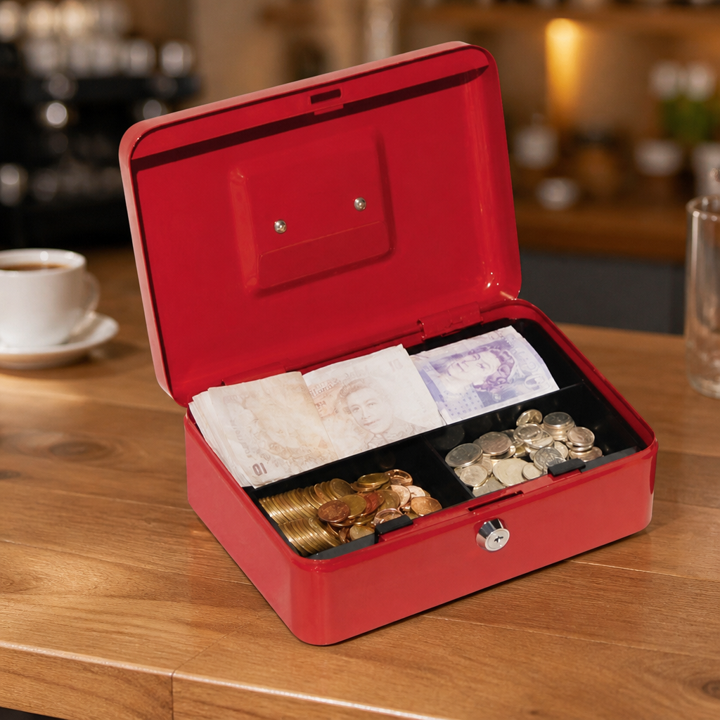 Compact Cash Box 200 x 160mm for Home or Office Use