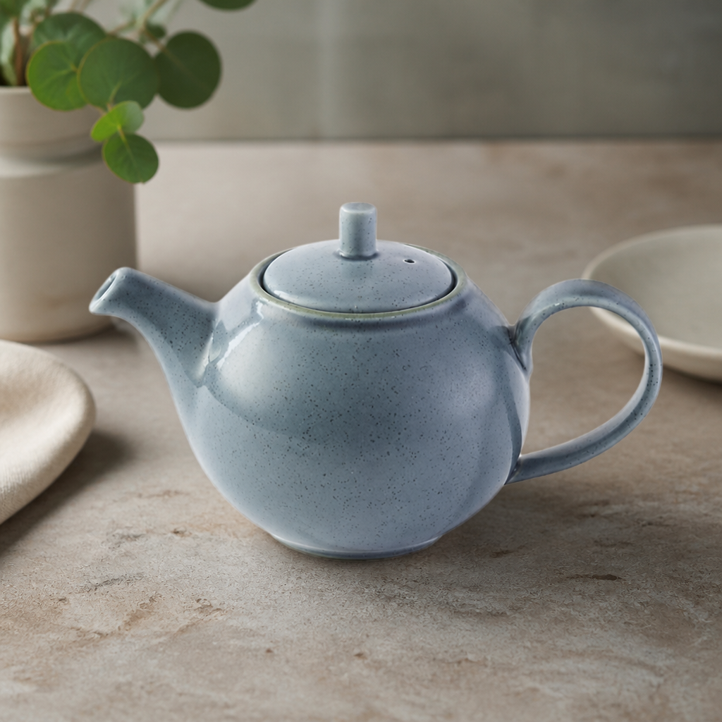Commercial Teapot 426ml Hand Painted Rustic Style 4 Pack