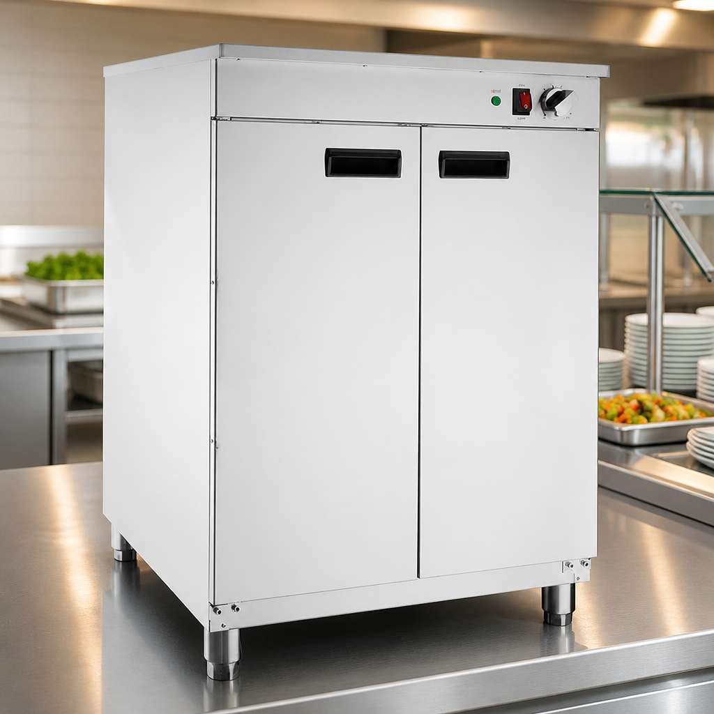Commercial Double Door Plate Warmer 100 Plate Capacity 1kW