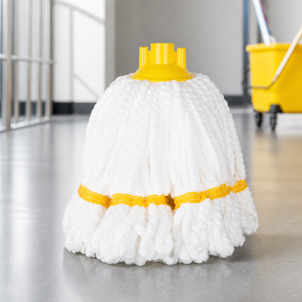 Microfibre Mop Head Yellow Stripe 150g for Commercial Cleaning