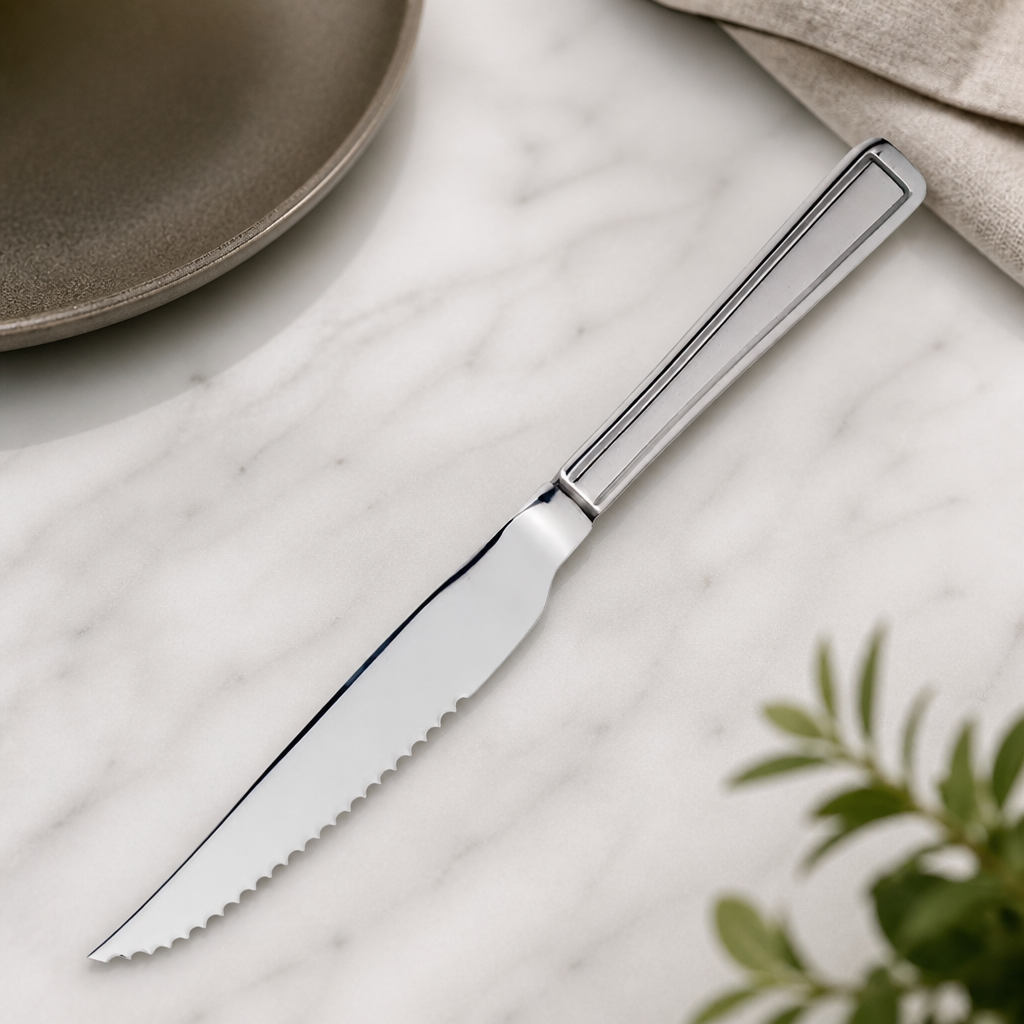 Commercial Steak Knives Set of 12 High Polish Stainless Steel
