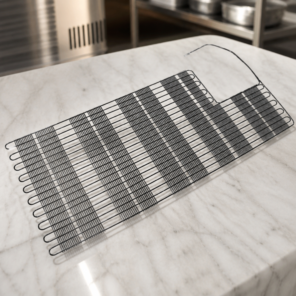 Condenser for commercial chest freezer cooling efficiency