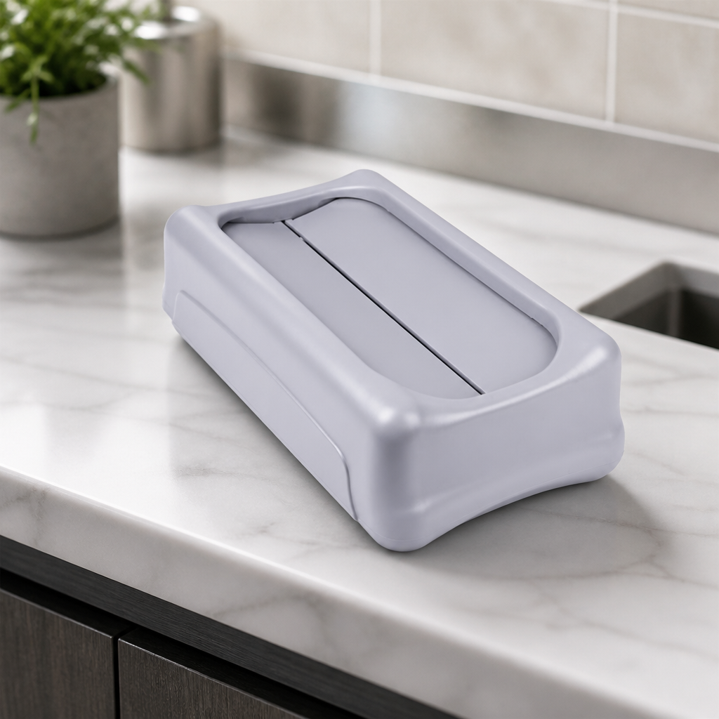 Commercial Swing Lid for Waste Bins Grey 70cm High