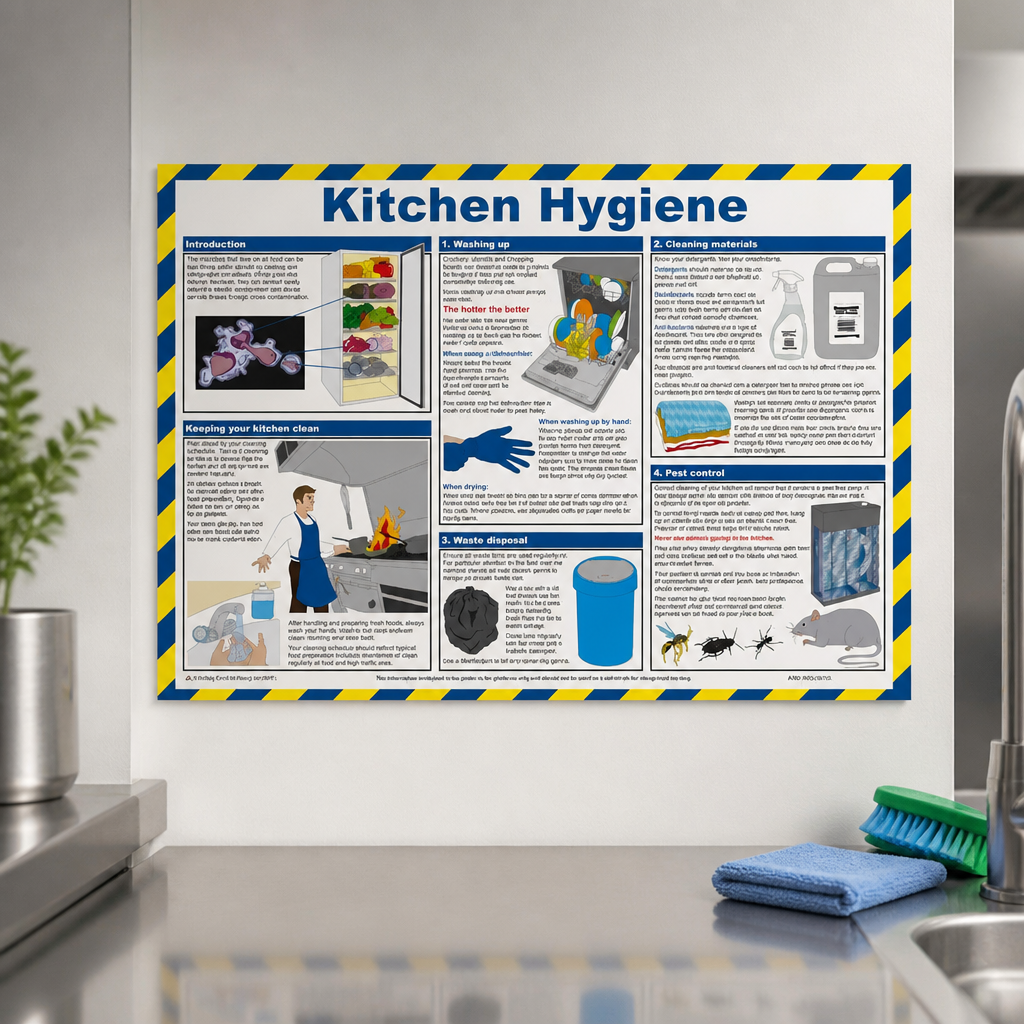 Kitchen Hygiene Poster 590x420mm for Commercial Kitchens