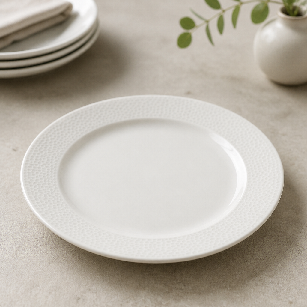 Commercial Vitrified Ceramic Footed Plates 261mm 12 Pack