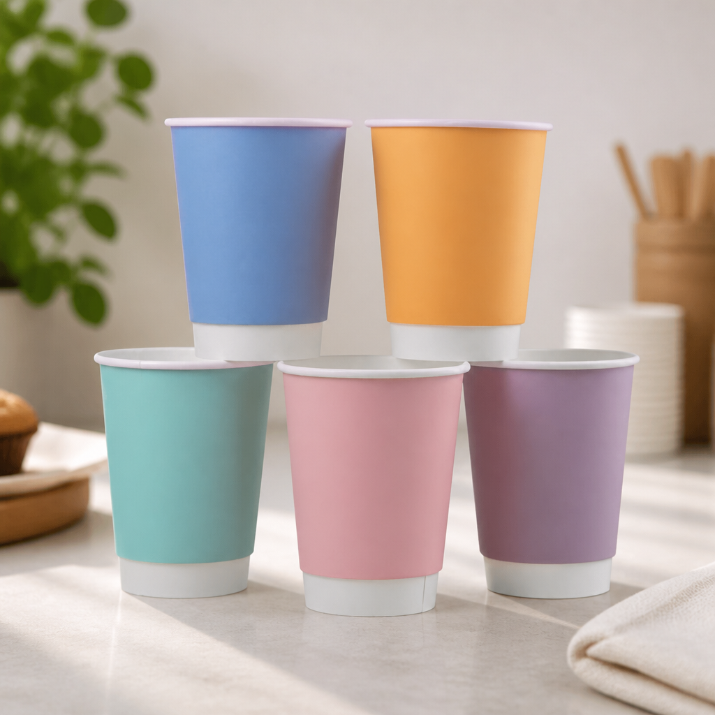 Eco-Friendly 12oz Double Wall Hot Cups 500 Pack Compostable