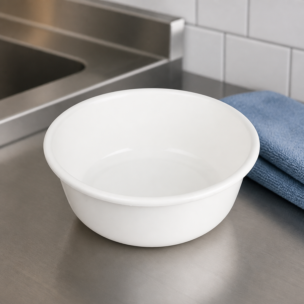 Commercial Washing Up Bowl with Rolled Lip - Large Capacity