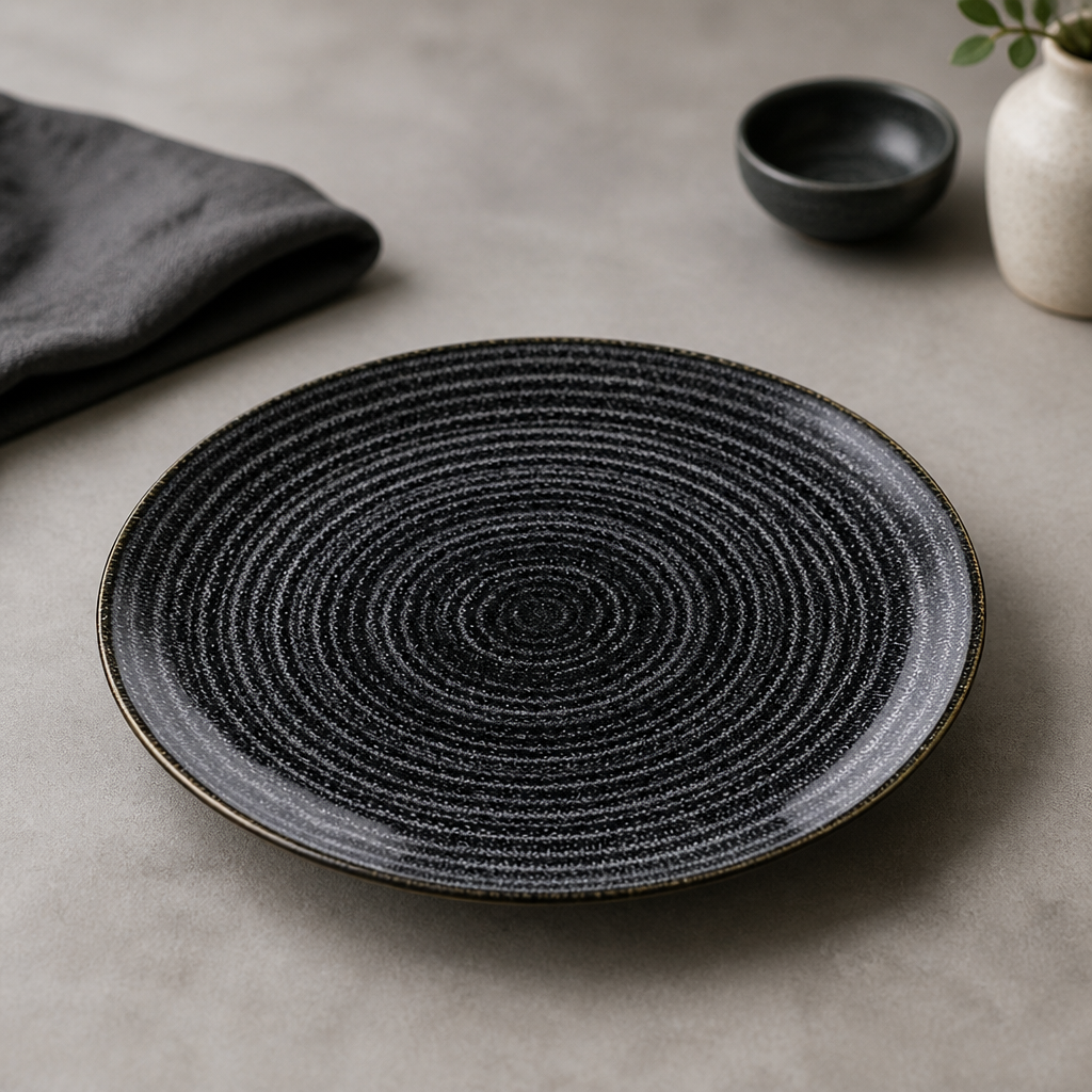 Commercial Coupe Plates 260mm Charcoal Black 12 Pack