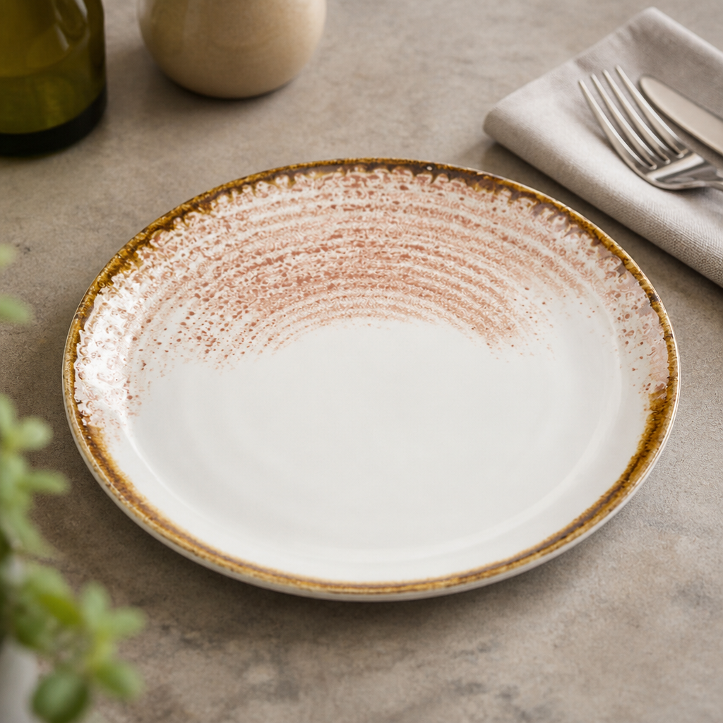 Commercial Coupe Plates 217mm Coral Eco Glaze 12 Pack