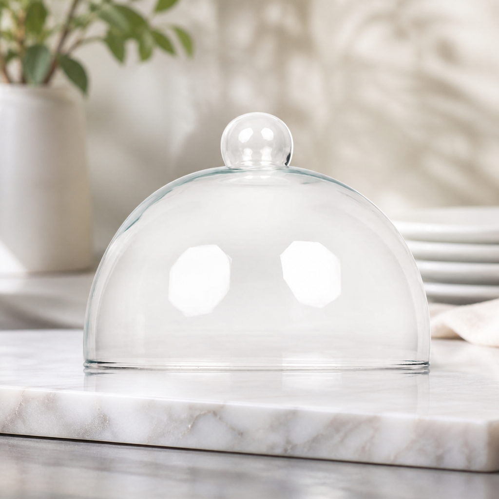 210mm Glass Cloche for Food Display and Infusion Use