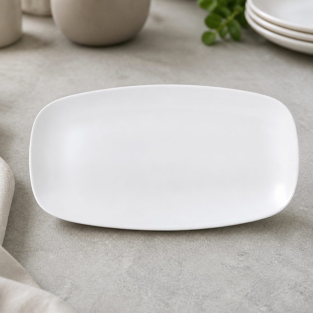 Commercial Oblong Plates 355x189mm 6 Pack Vellum