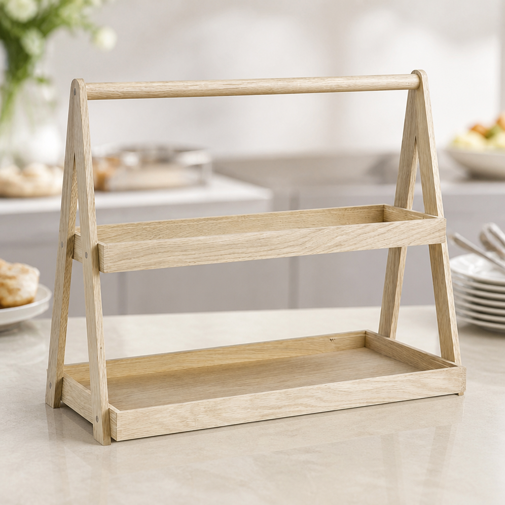 Two-Tier Wooden Serving Tray 555 x 265mm