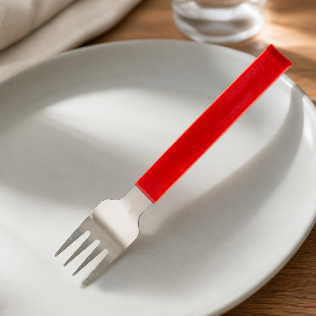 Commercial Dessert Forks 180mm Red Polypropylene Handle 12 Pack