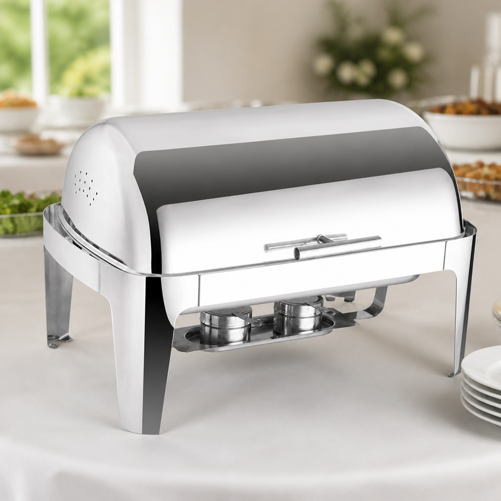 9Ltr Commercial Roll Top Chafing Dish Stainless Steel