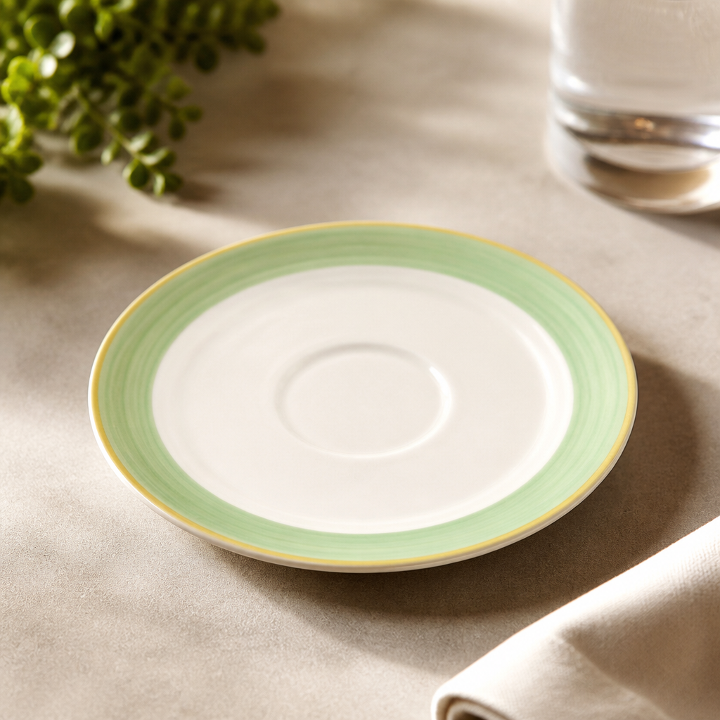 150mm Commercial Slimline Saucers 200ml Green 36 Pack