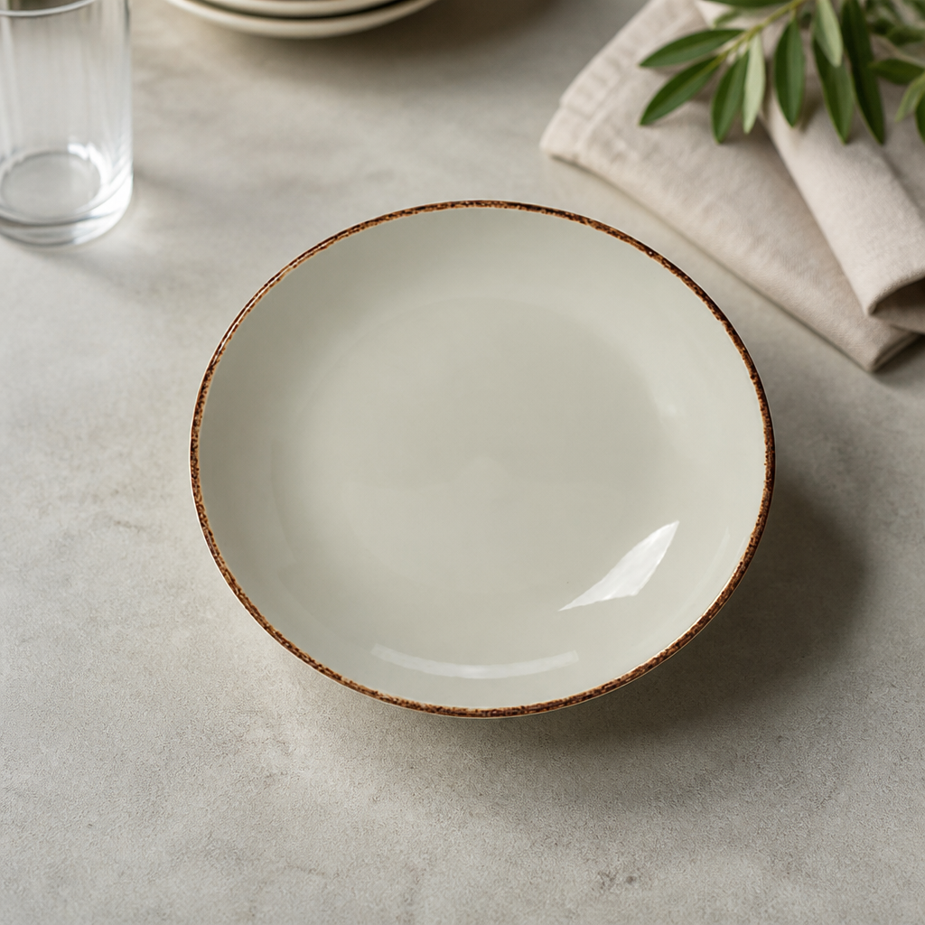 Commercial Coupe Bowls 205mm Rustic Brown Dapple 24 Pack