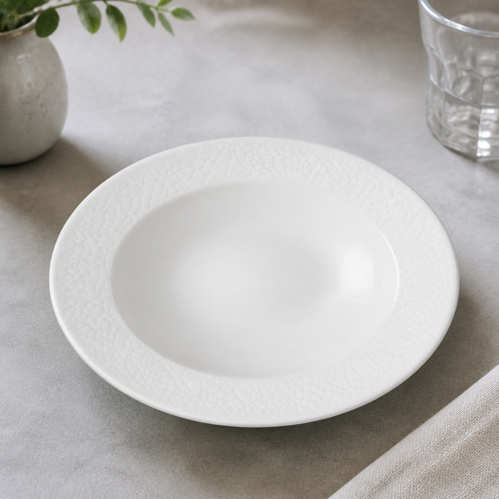 Commercial Rimmed Bowls 249ml Super Vitrified Ceramic 12 Pack