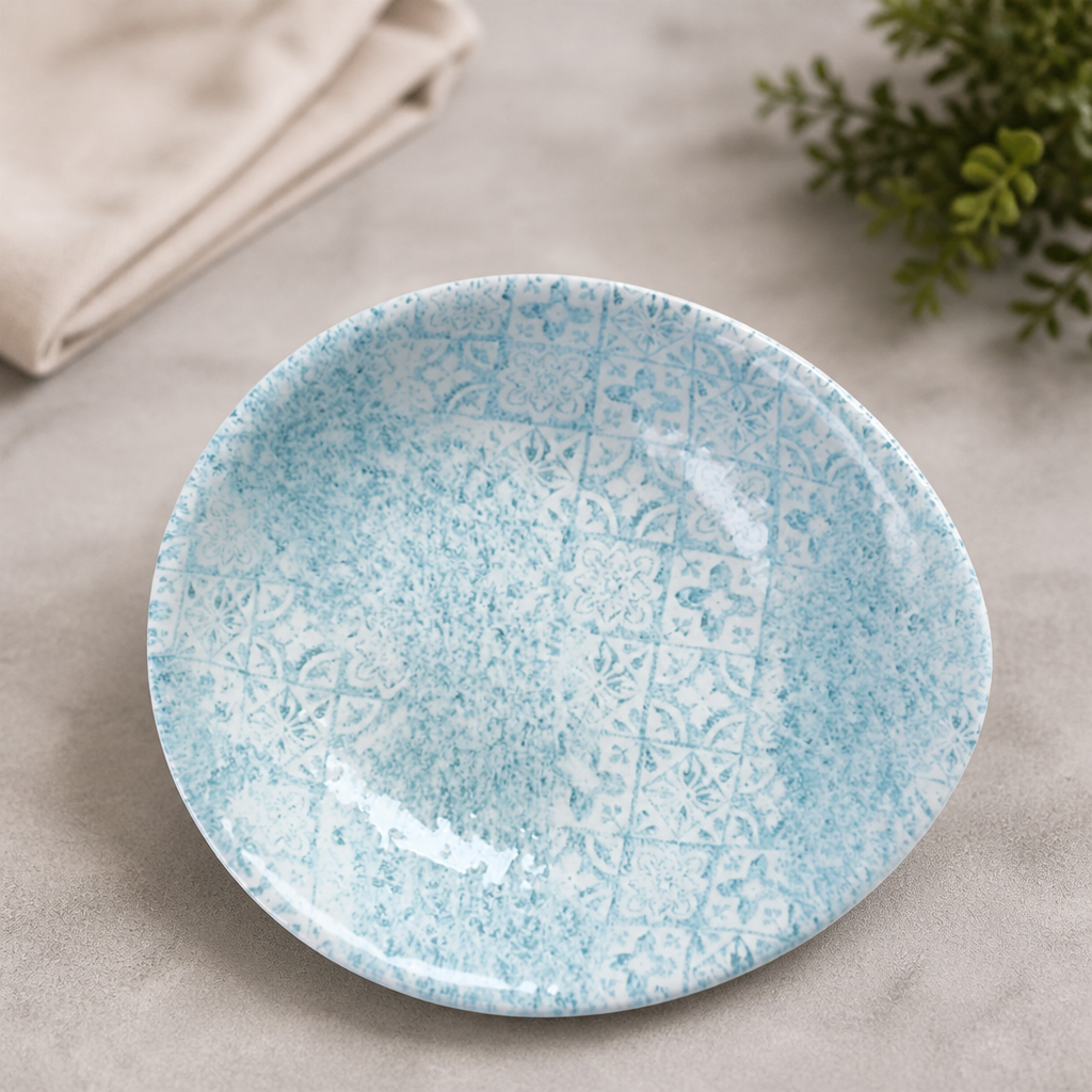 Commercial Round Dishes 145mm Vintage Prints Med Tiles 12 Pack