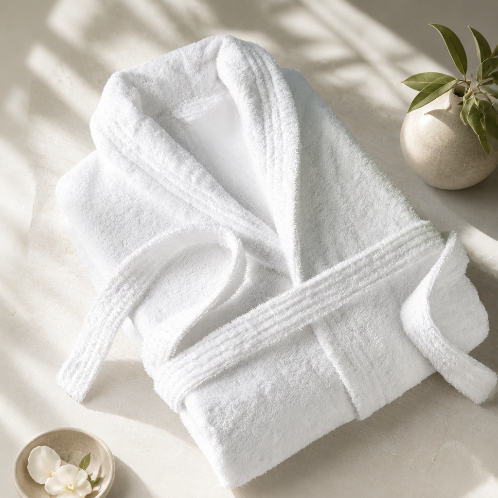 Large Eco-Friendly Spa Bathrobe - 100% Organic Cotton