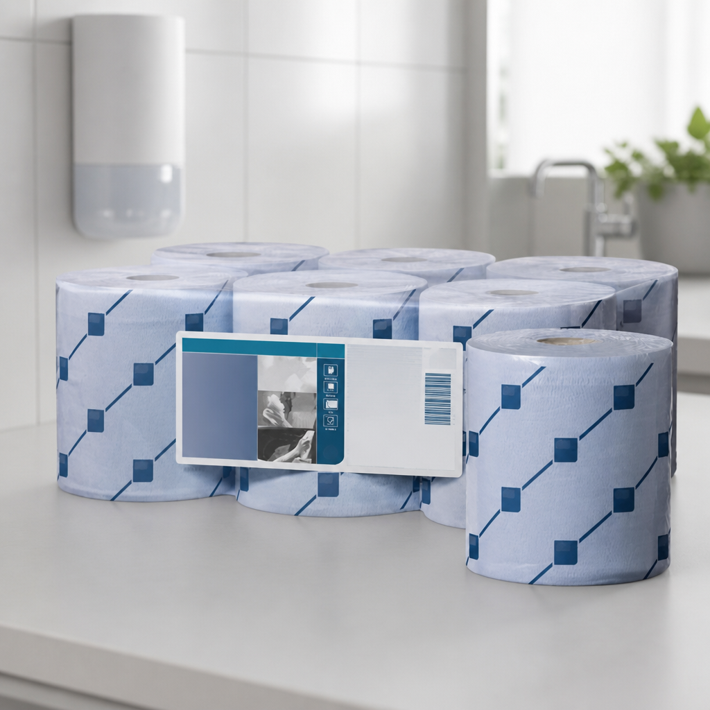 Commercial Paper Hand Towels 2-Ply Blue Roll 6 Pack
