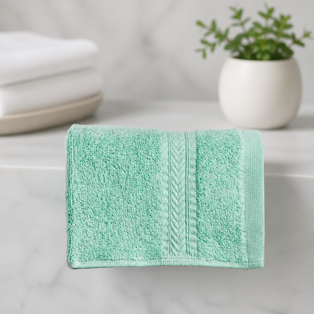 Commercial Mint Face Cloths 10 Pack Soft 100% Cotton Towels