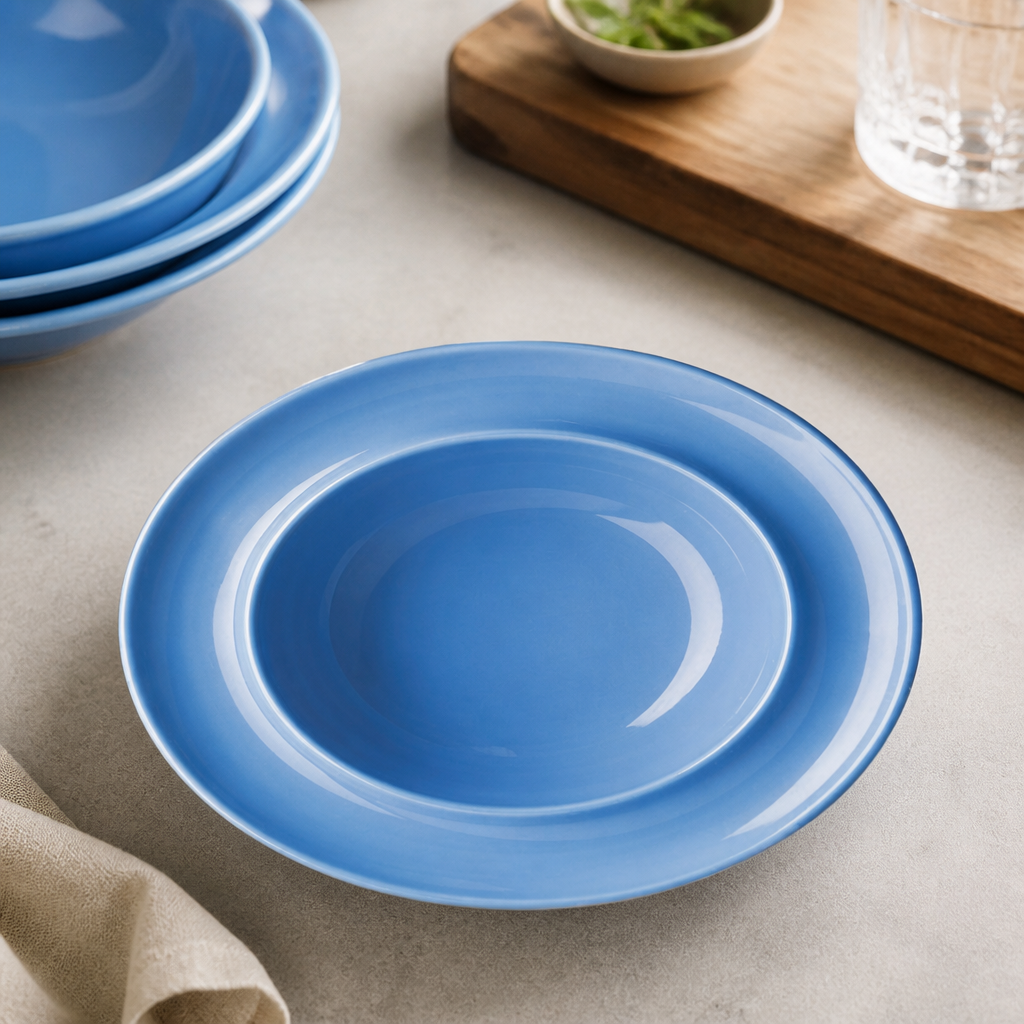 Commercial Raised Rim Soup Bowls 205mm for Easy Dining 4 Pack