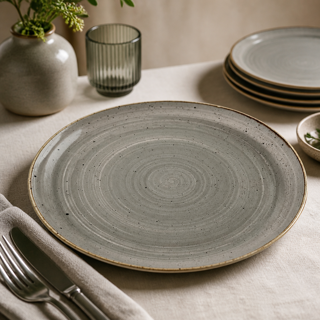 Commercial Round Coupe Plates 295mm Peppercorn Grey