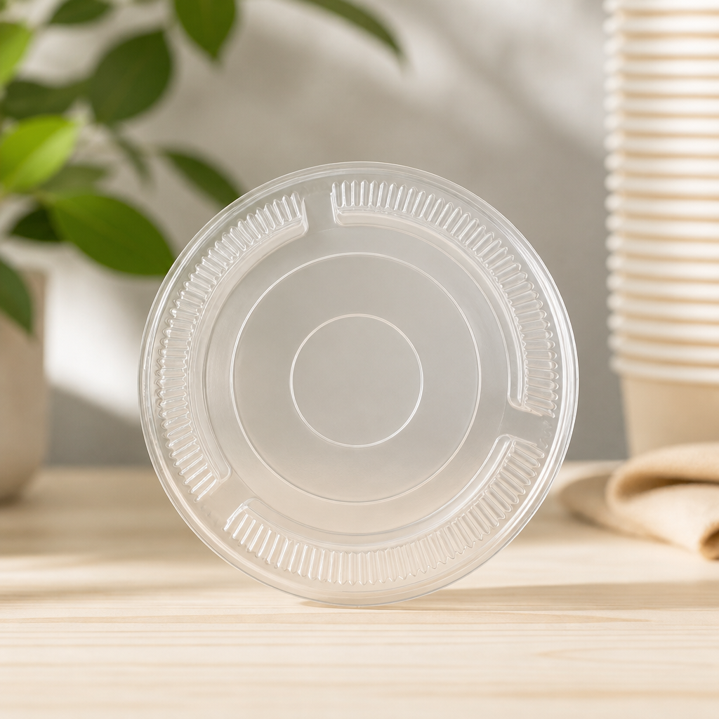 Compostable Cold Cup Flat Lids 340ml 455ml 1000 Pack