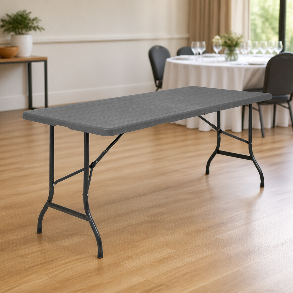 Commercial Wood-Effect Folding Table 6ft for Function Rooms
